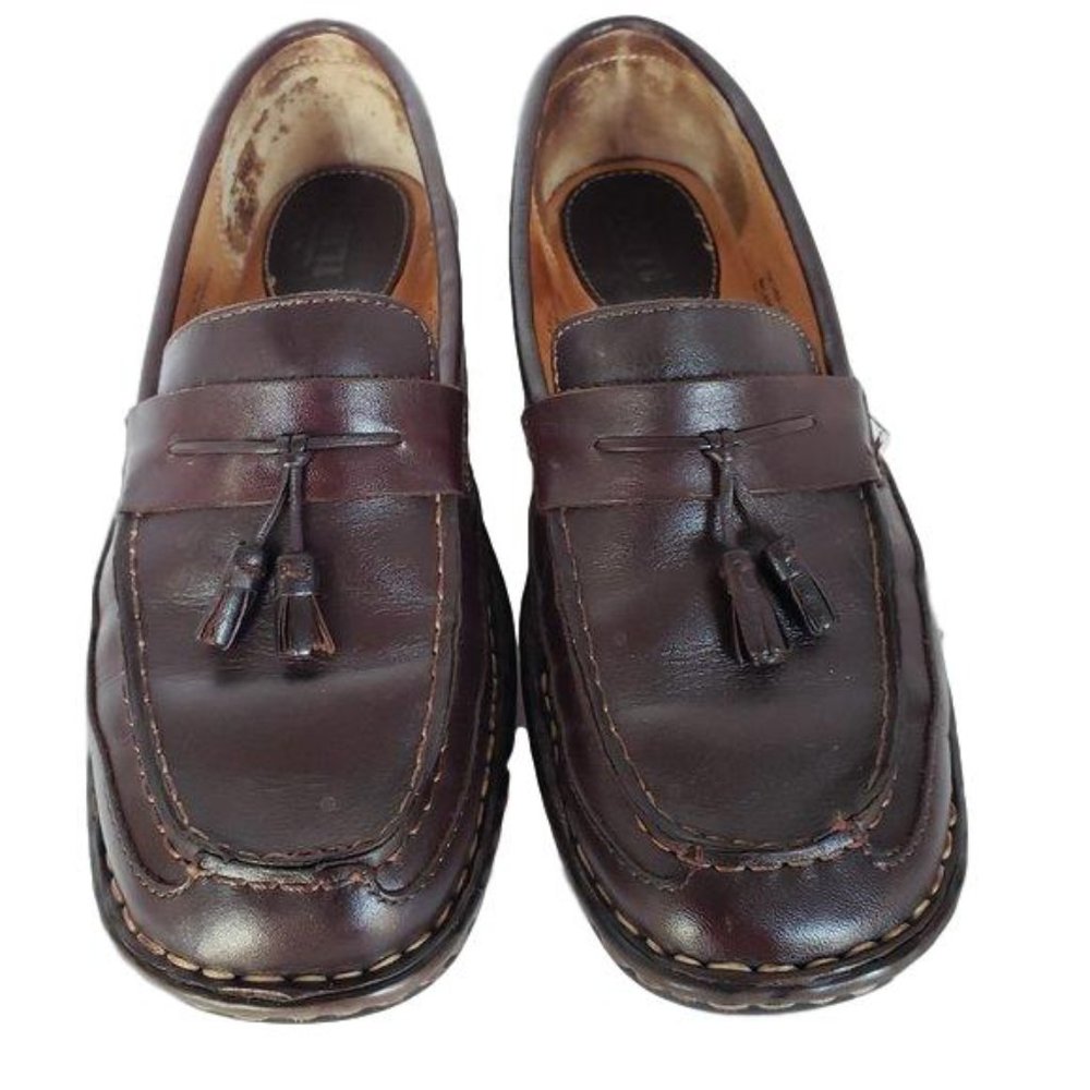 Born Brown Leather Loafers Size 8 1/2
